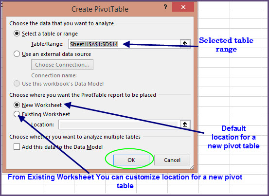 create pivot table in excel.