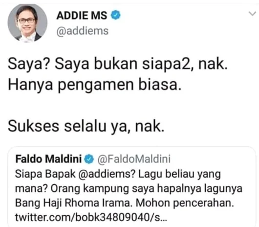 Faldo Maldini Ngaku Tak Tahu Addie MS Musisi Beken