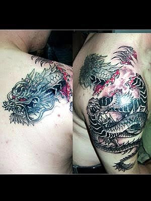 dragon tattoo japanese, special designs for shoulder men