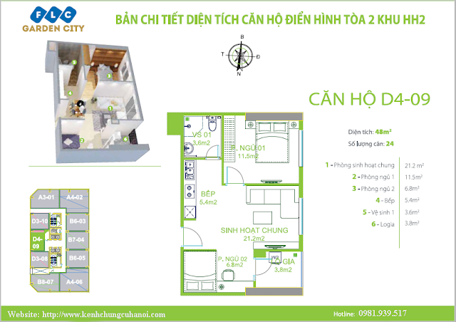 Mặt bằng căn hộ FLC Garden City