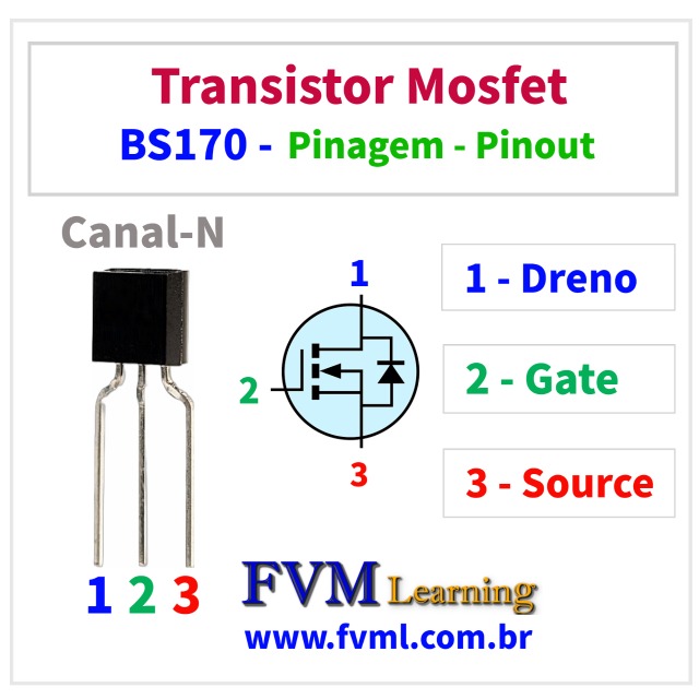 Datasheet-Pinagem-Pinout-Transistor-Mosfet-Canal-N-BS170-Características-Substituição-fvml