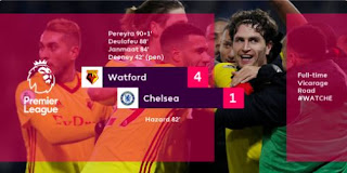 Video Cuplikan Gol Watford 4-1 Chelsea - Liga Inggris Pekan 26. 