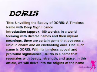 meaning of the name "DORIS"