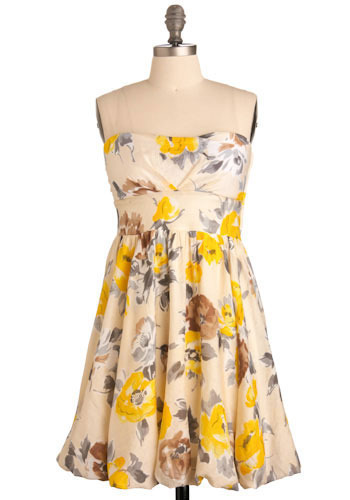 dress 1 is a darling yellow and grey bubble hemmed dress from mod ...