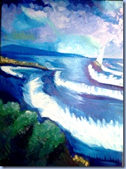 natura marina con barca,mare,dipinto,pittura,quadro,creare