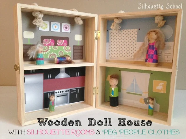 Kids Crafts, Kids, free cut files, doll house, peg people