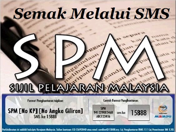 Semak Keputusan SPM 2015 Melalui SMS