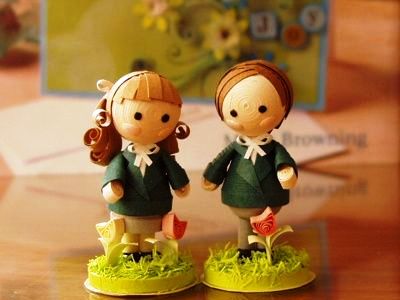 wonderful miniature quilling dolls by Nizelprim