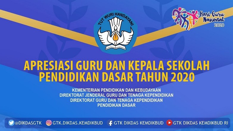 Daftar Penerima Apresiasi Guru dan Kepala Sekolah Pendidikan Dasar Tahun 2020