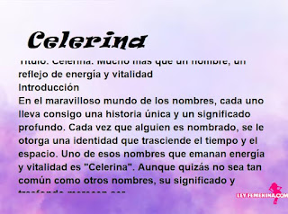 significado del nombre Celerina
