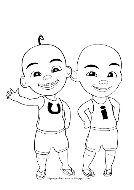 Gambar Mewarna Upin & Ipin