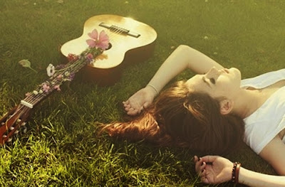 Beautiful girl and guitar