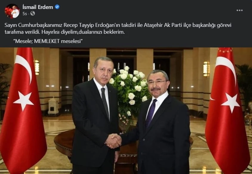 Belediye başkanlığından ilçe başkanlığına