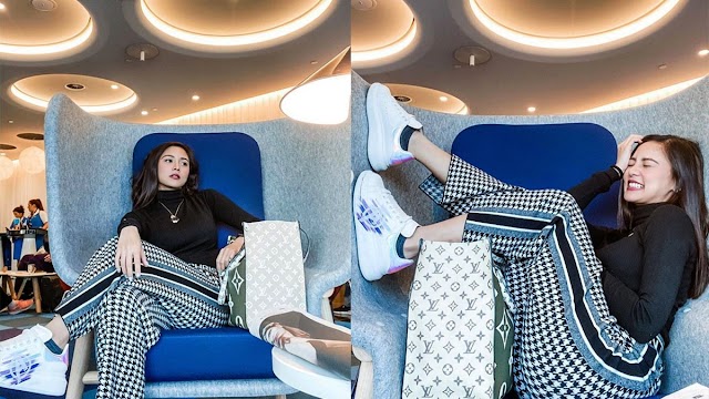 Kim Chiu in high fashion OOTD at Schiphol airport