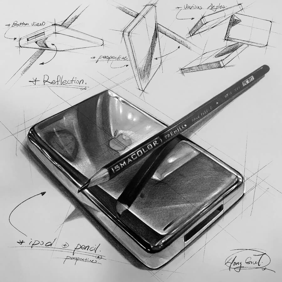 09-Ipod-and-pencil-Tutorial-Drawings-gidicrazy91-www-designstack-co