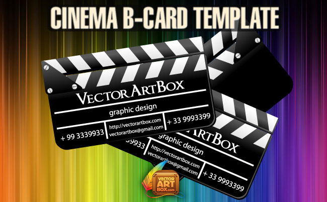 Free Vector がらくた素材庫 映画のカチンコ Cinema Business Card