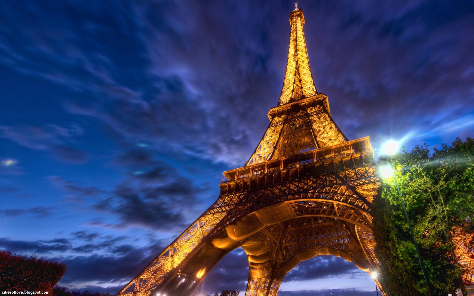 Paris Eiffel Tower At Night The Beautiful French Iron Lady France Hd