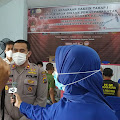 Kapolsek Medan Helvetia Tinjau Vaksinasi 500 Warga Binaan Rutan Kelas 1 Medan Tanjung Gusta Medan