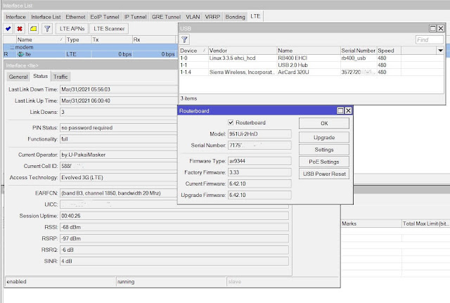 Cara Setting Modem Sierra 320u di Mikrotik