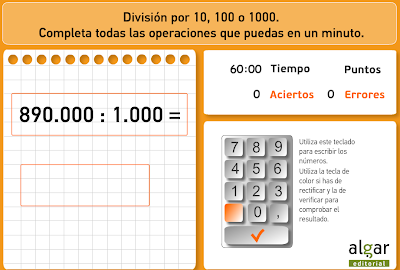 Resultado de imagen de bromera dividir 10 100 1000