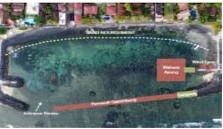 lokasi pemasangan breakwater Pantai Candidasa