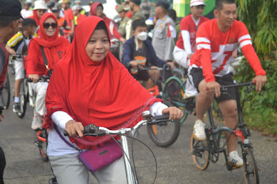 Sambut HUT ke-77 Kemerdekaan RI, Kejari Sanggau adakan Fun Bike Merah Puting