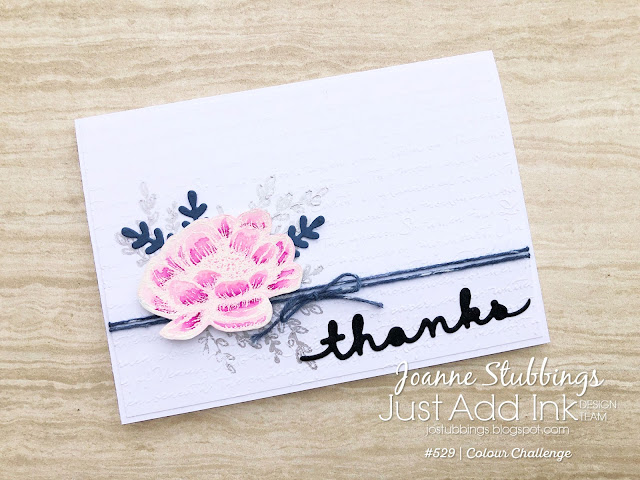 Jo's Stamping Spot - Just Add Ink Challenge #529 Thank You card using Tasteful Touches Stamp Set by Stampin' Up!