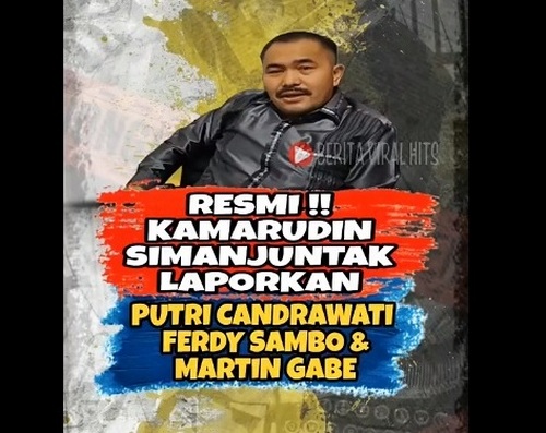 Kamaruddin Simanjuntak melaporkan Ferdy Sambo RESMI! Kamaruddin Simanjuntak Laporkan Ferdy Sambo, Putri Candrawathi dan Briptu Martin Gabe Atas Pengaduan Palsu Pelecehan Seksual