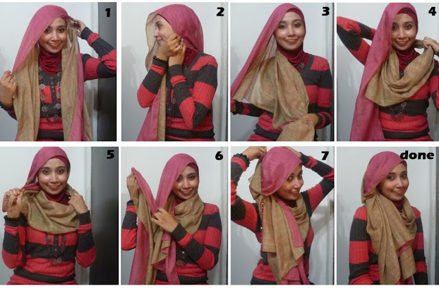  Cara Memakai Jilbab Untuk Baju Motif Horizontal