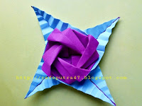 Origami Bunga Mawar Cantik dengan Daun Bagian 2