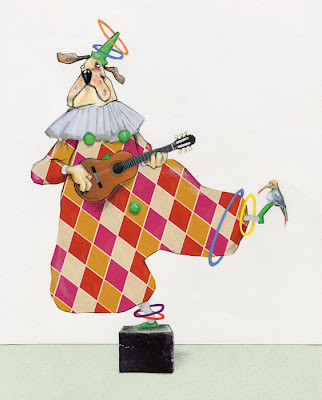 illustration by Robert wagt of a juggling circus dog clown