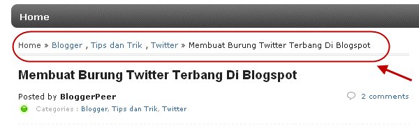 Cara Pasang Navigasi Breadcrumb di blogger