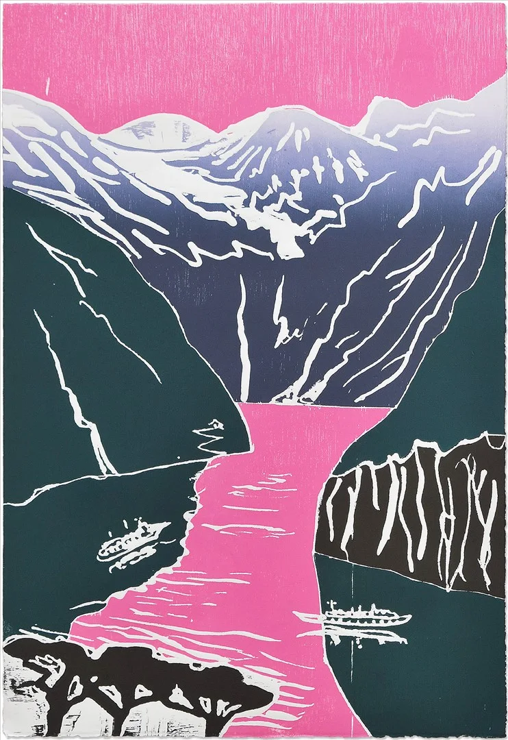 Sadie Tierney - Bleiker Fjord (woodcut print, edition of 20) - Royal Academy Summer Exhibition 2021 - London lifestyle & culture blog