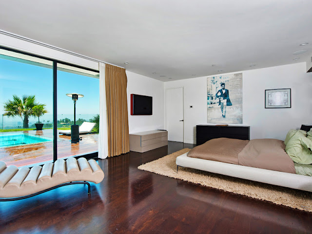 Photo of one of the bedrooms in the Bel Air modern residence