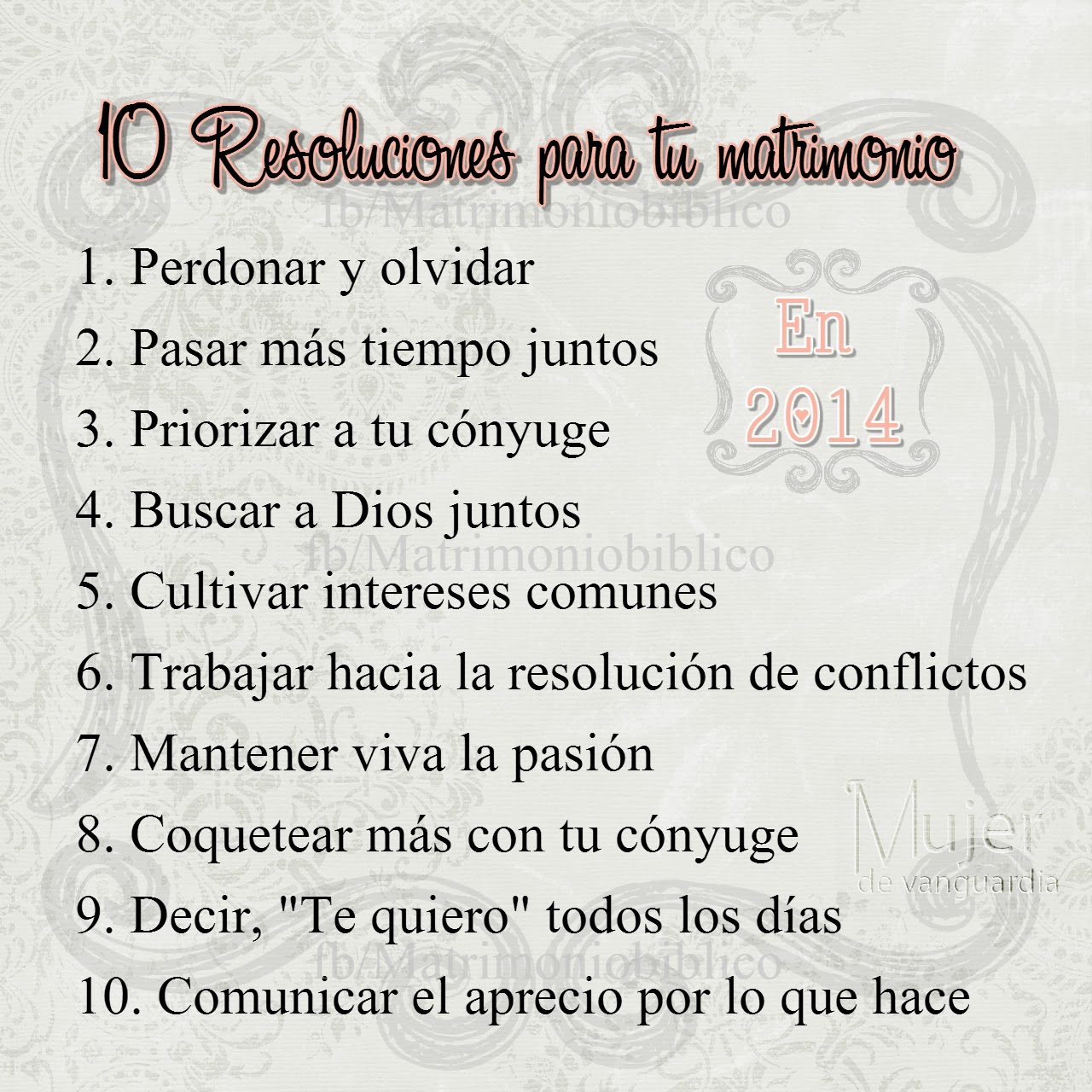 10 resoluciones para tu matrimonio