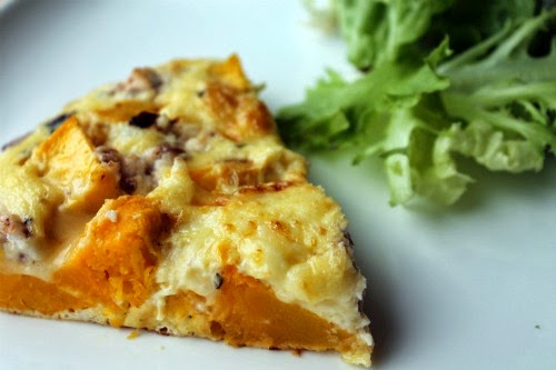 Roasted Pumpkin, Red Onion and Goats Cheese Frittata