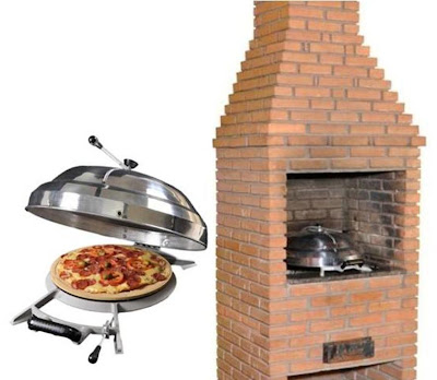 forno de pizza fornogrill, características de forno a lenha, o forno vai dentro da churrasqueira a carvão