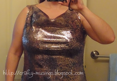 failed sequin dress, front view weirdness