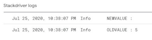 Stackdriver logs New value blank