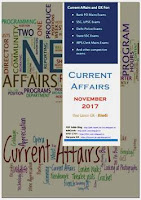 November 2017 - One Liner Current Affairs PDF" is an eBook compilation of November month's news articles in one liner 