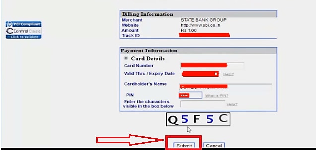 card details of sbi ATM