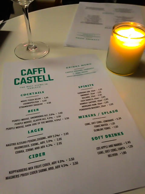 Caffi Castell Tapas Restaurant: Drinks Menu