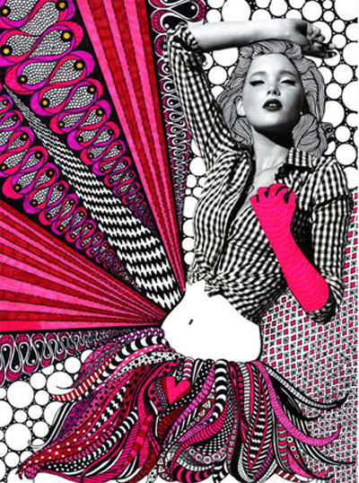Funky Fashion on Tweed Design  Fashion Illustration Mania
