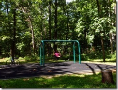 Tricia enjoying the swings