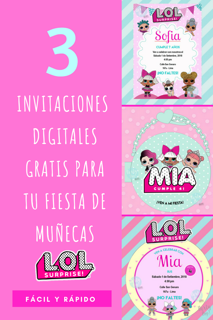 L O L Surprise Invitaciones Digitales Partypop Diy