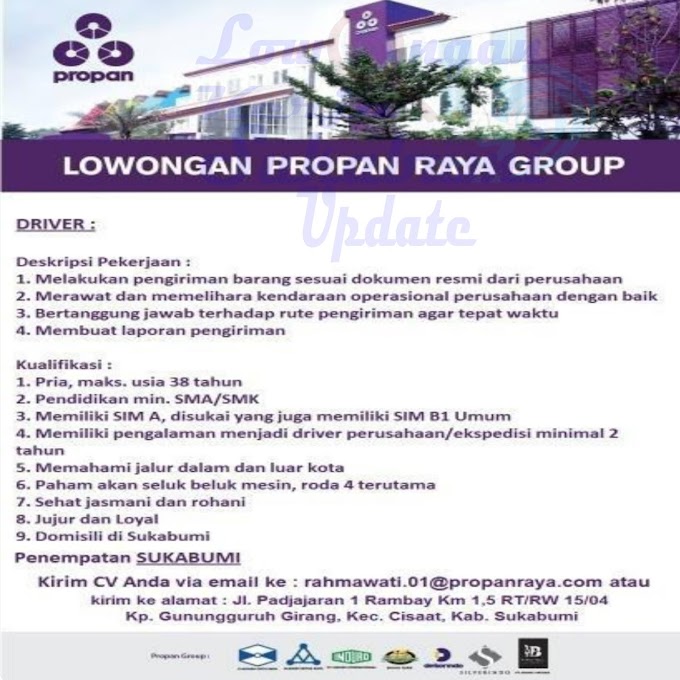 Lowongan Kerja Propan Raya Group