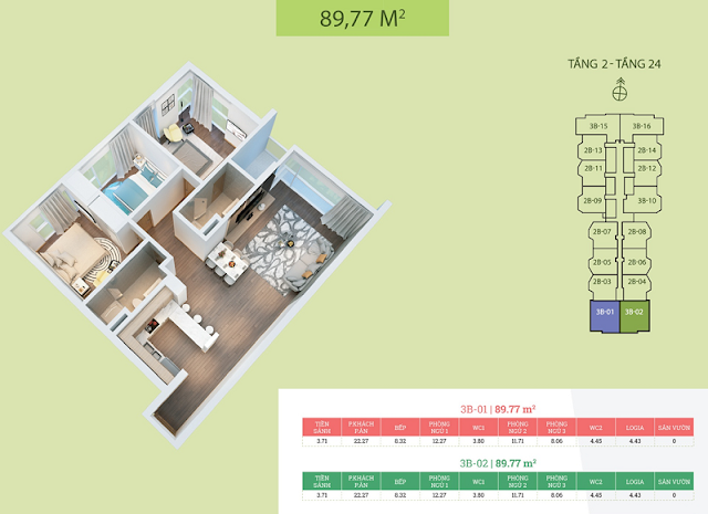 Căn hộ 89,77m2 Green Bay Hạ Long