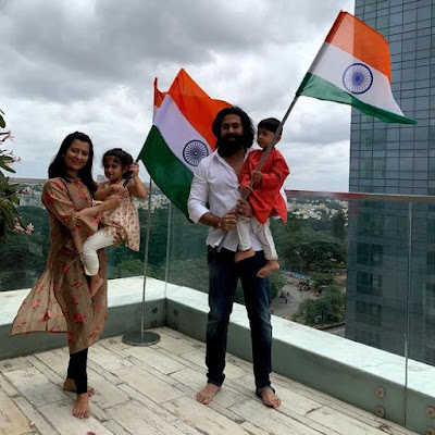 Rocking star Yash and wife Radika P on the occasion of Independence Day