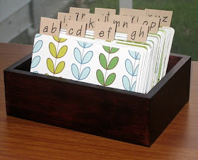 address card file box