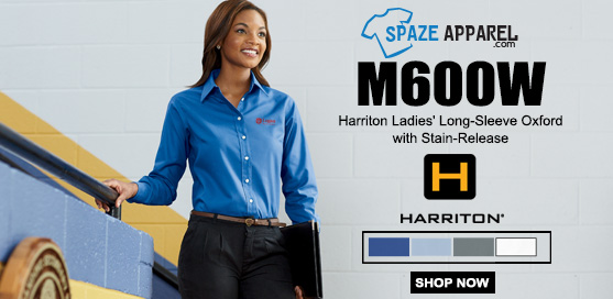 Harriton M600W Ladies' Long-Sleeve Oxford Shirt